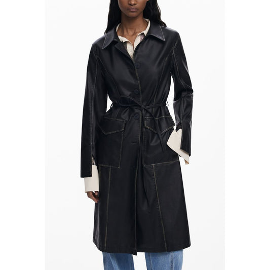 Black Polyethylene Women Coat