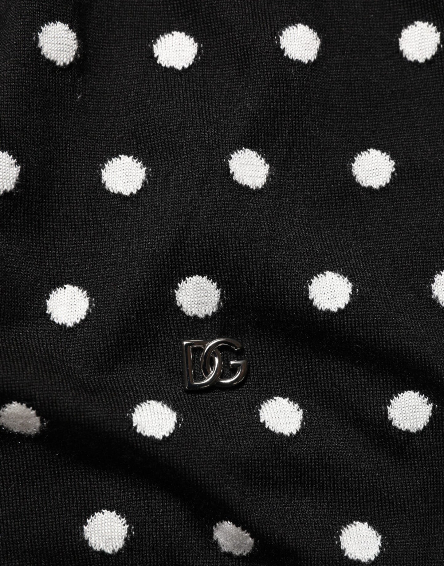 Black White Stripe Polka V-Neck Pullover Sweater