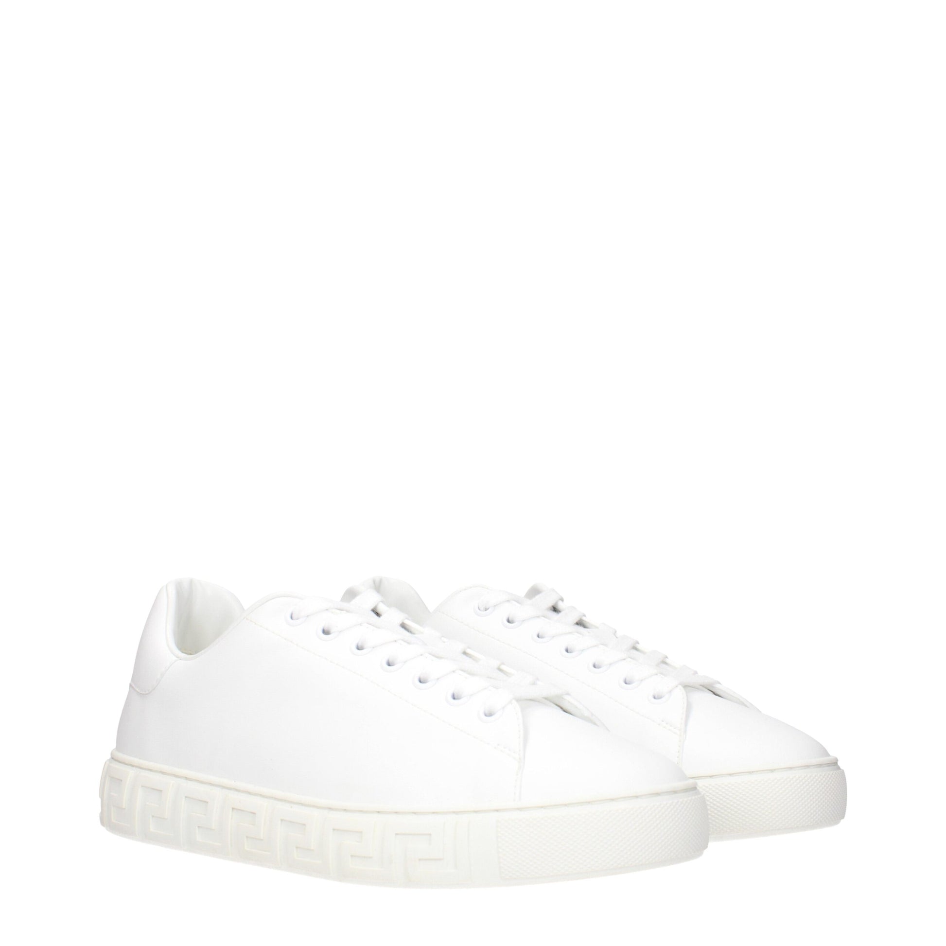 White Leather Low Top Sneakers