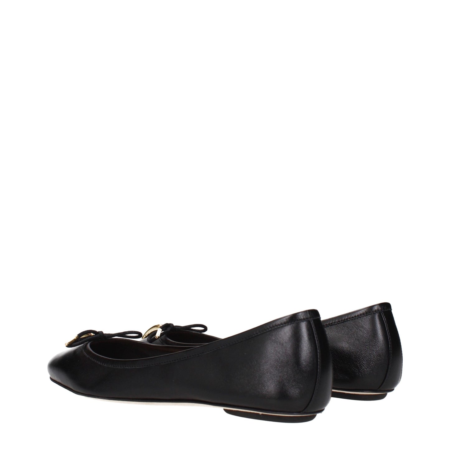 Black Leather Ballet Flats