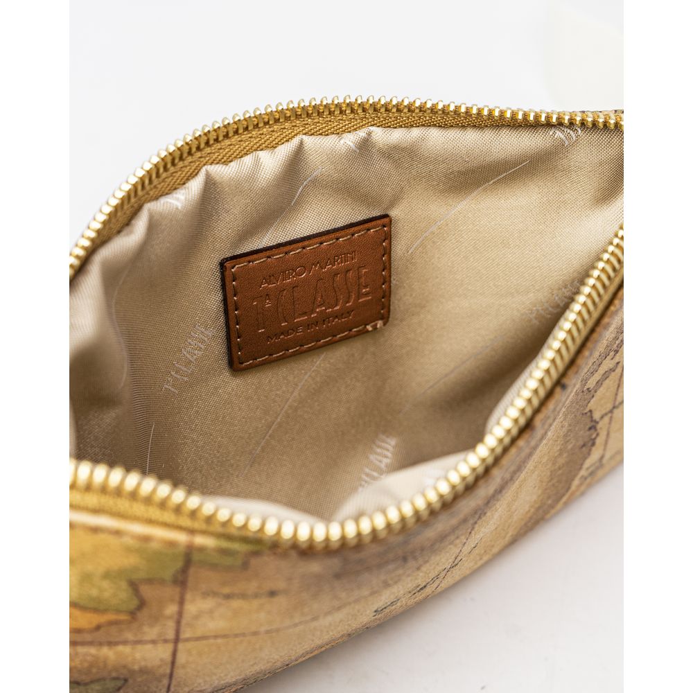 Beige Leather Clutch Bag