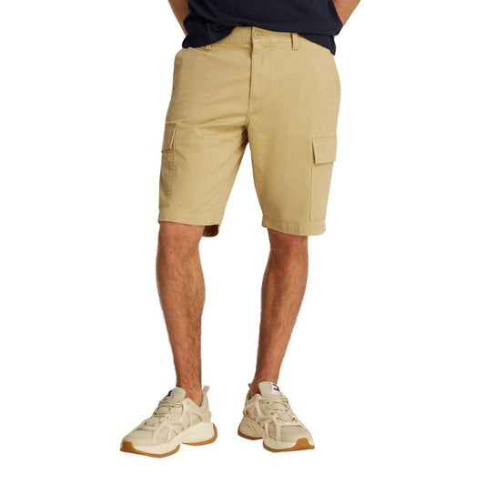 Beige Cotton Bermuda Shorts