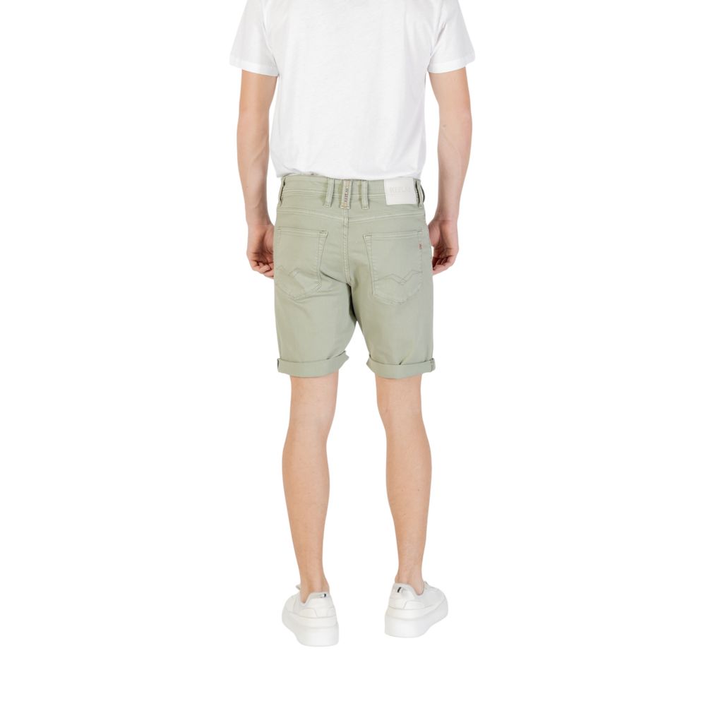 Green Cotton Bermuda Shorts