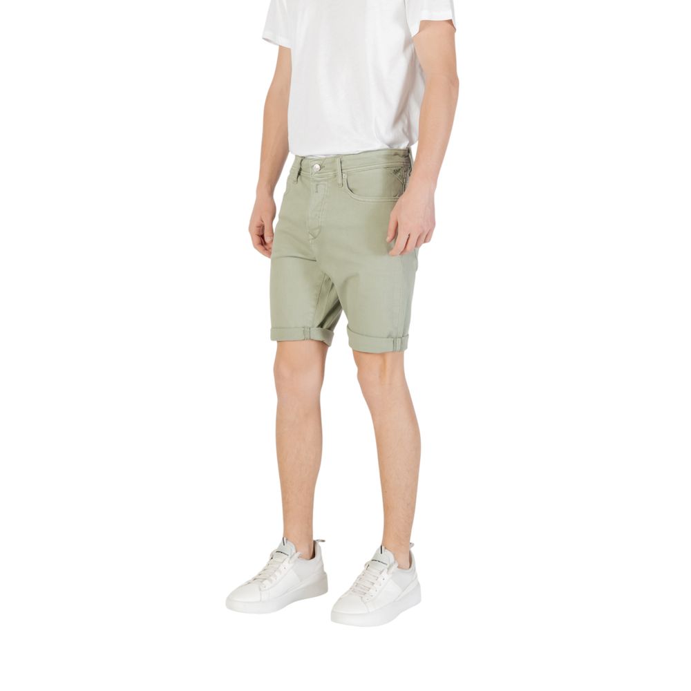 Green Cotton Bermuda Shorts