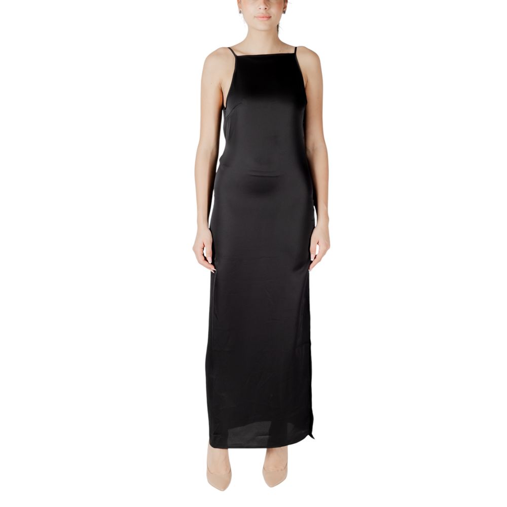 Black Recycled Polyester Long Dress
