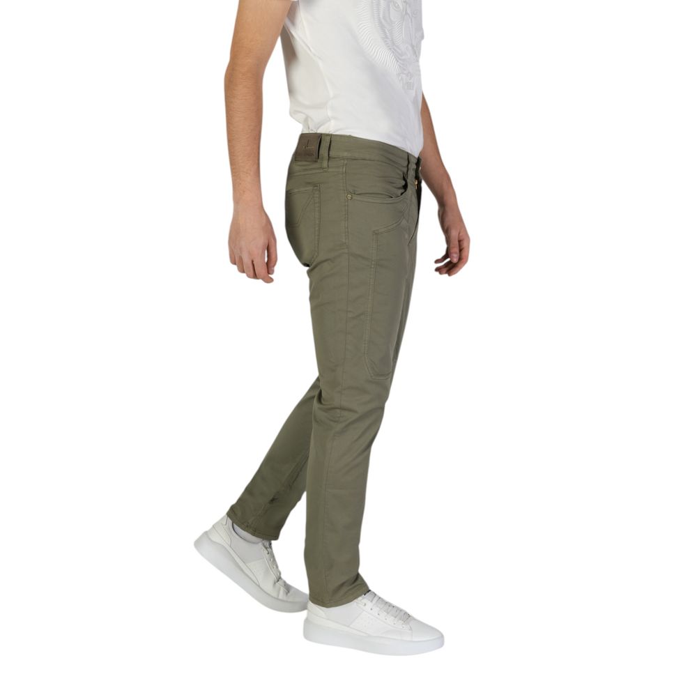 Green Cotton Skinny Pants