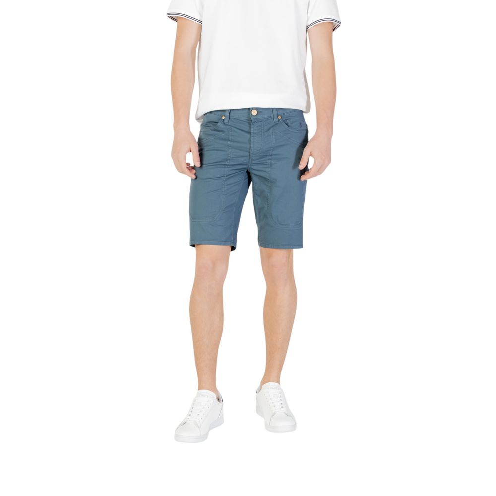 Blue Cotton Bermuda Shorts