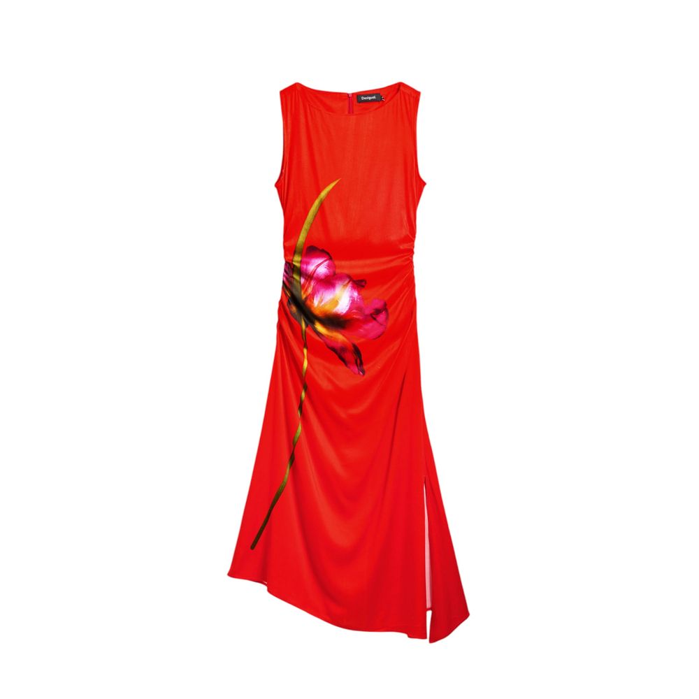 Red Viscose Long Dress