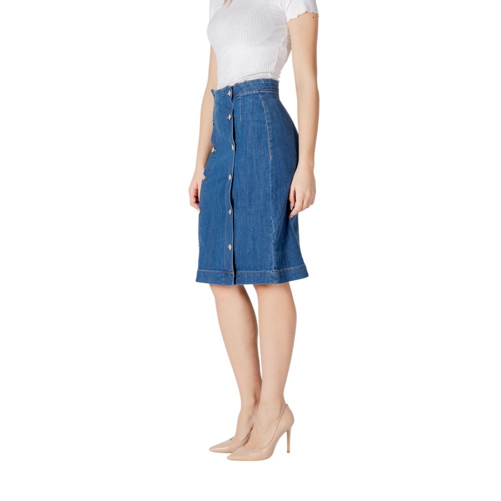 Blue Cotton Long Skirt