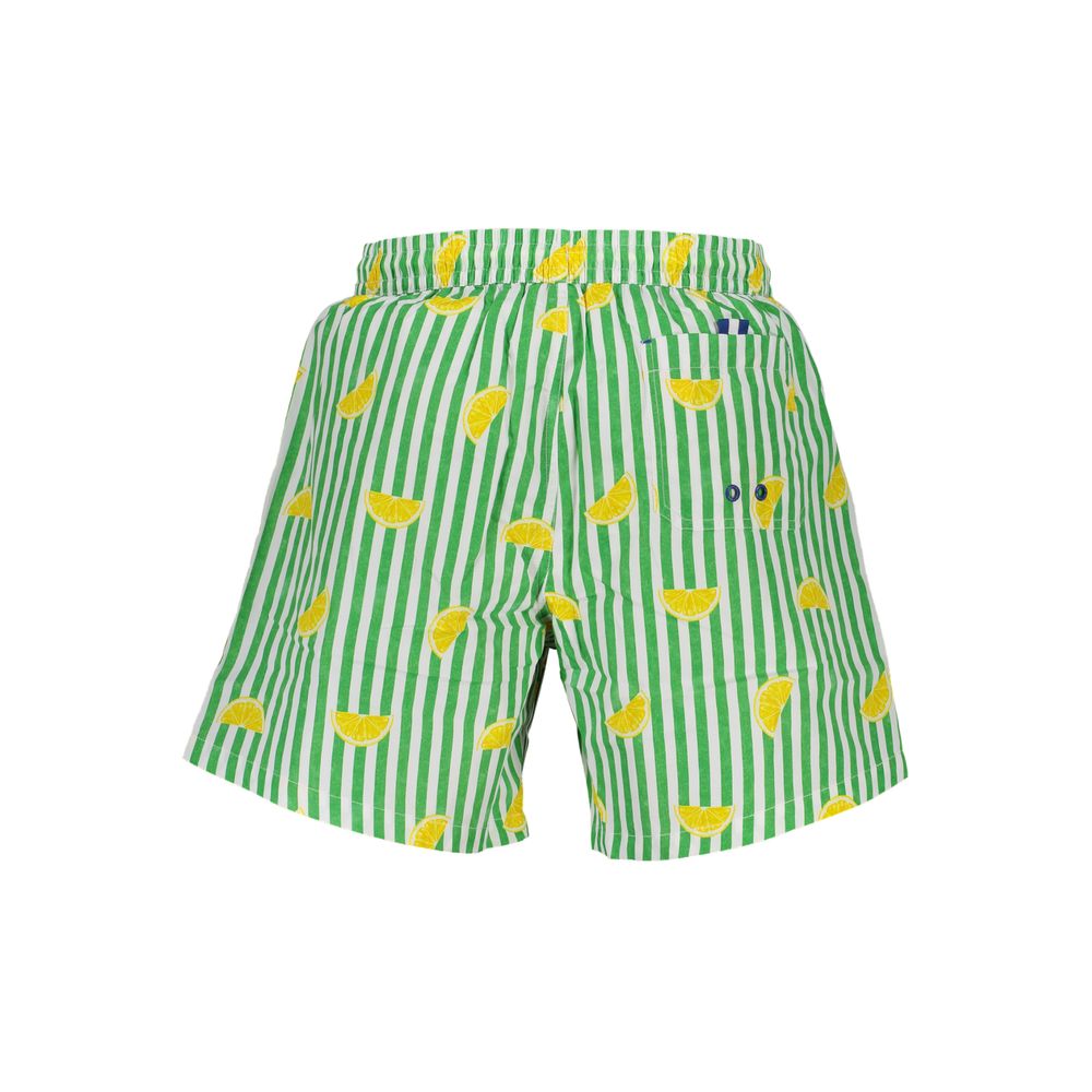 Green Polyester Swim Shorts