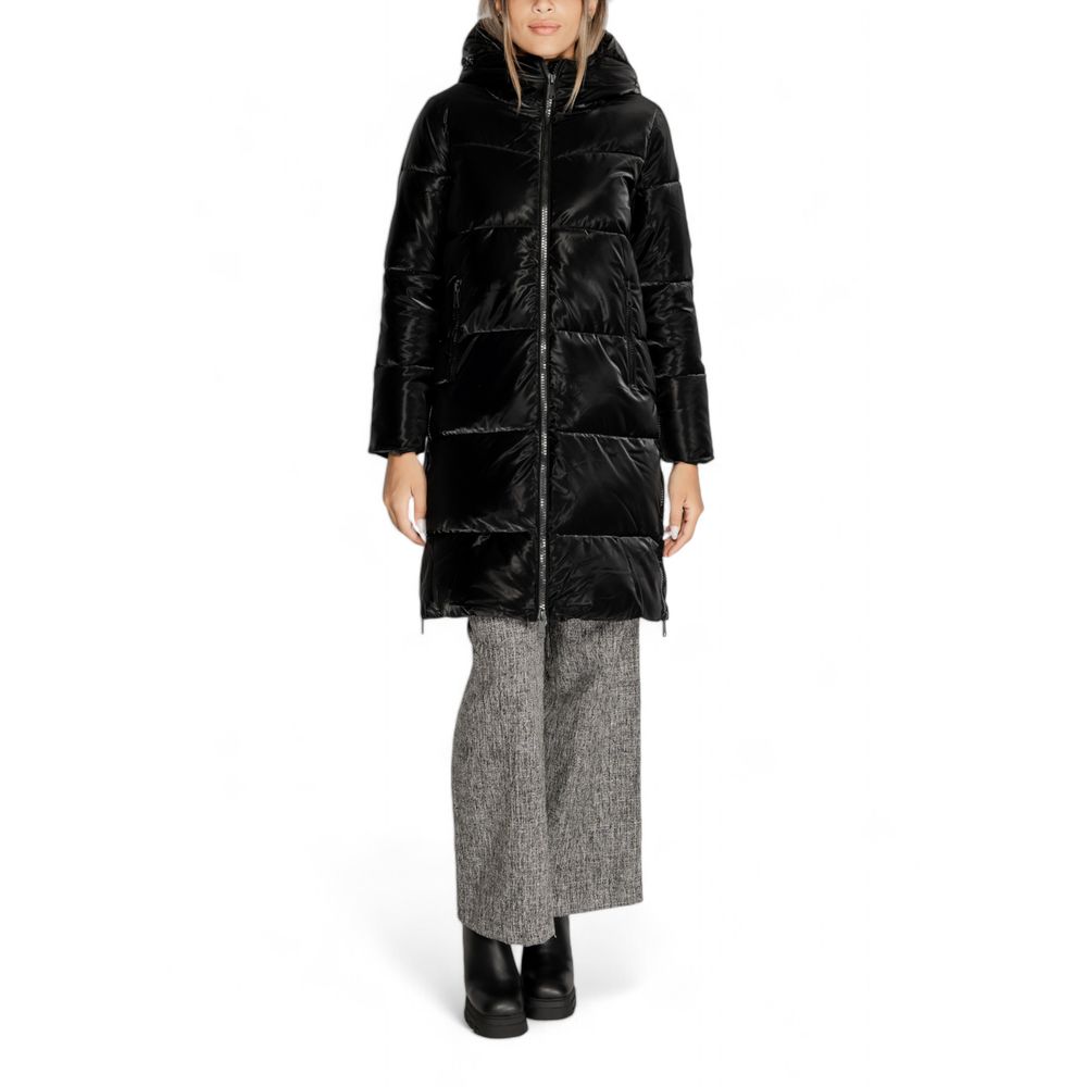 Black Polyester Jackets & Coat