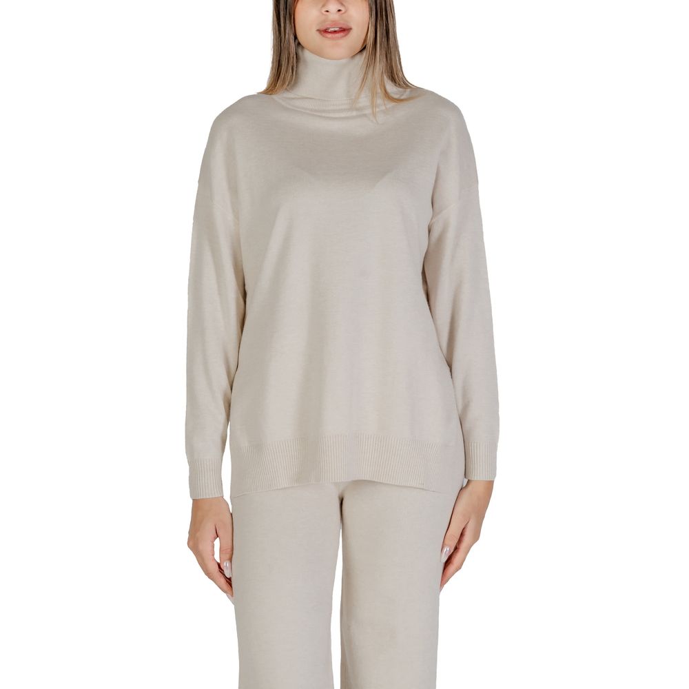 Beige Viscose Turtleneck