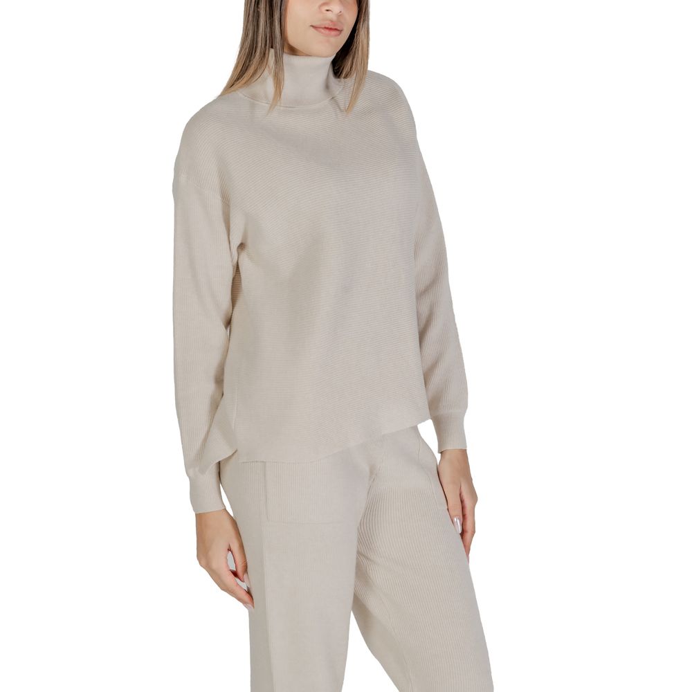 Beige Viscose Turtleneck