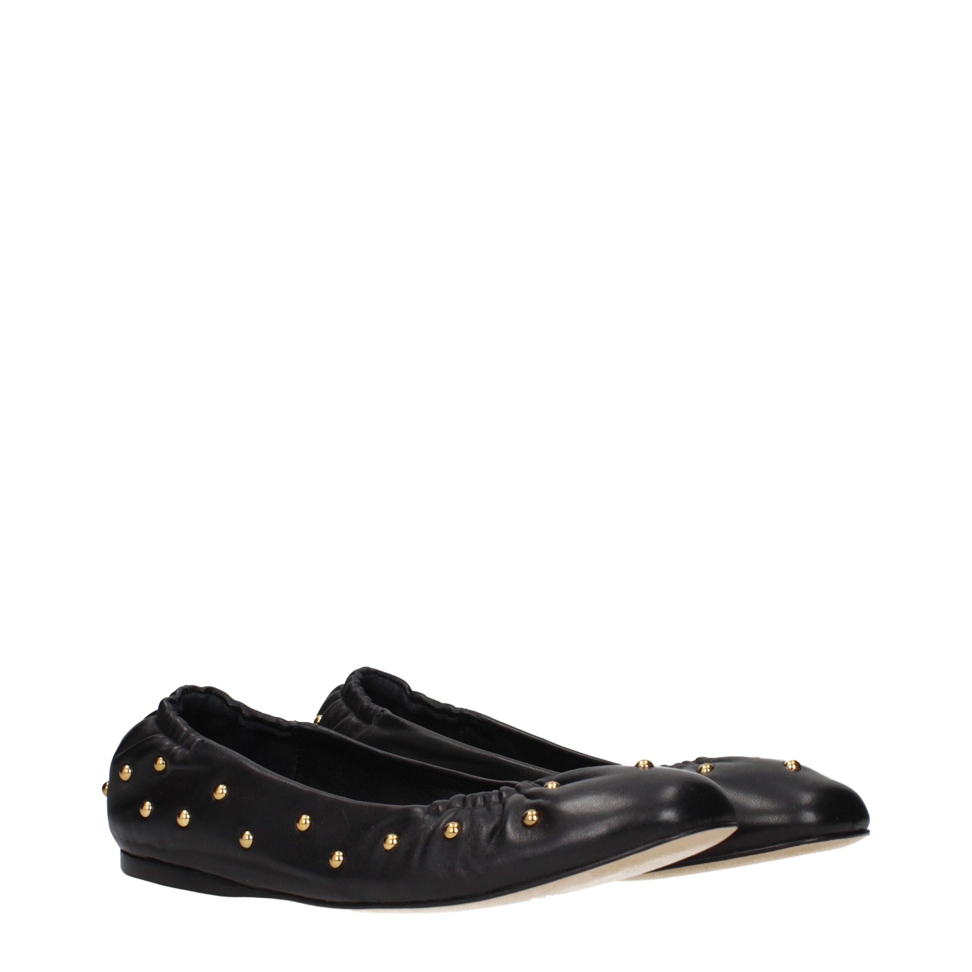 Black Leather Ballet Flats