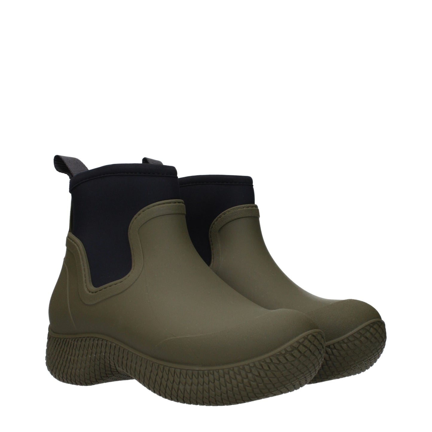 Green Cotton Ankle Boots