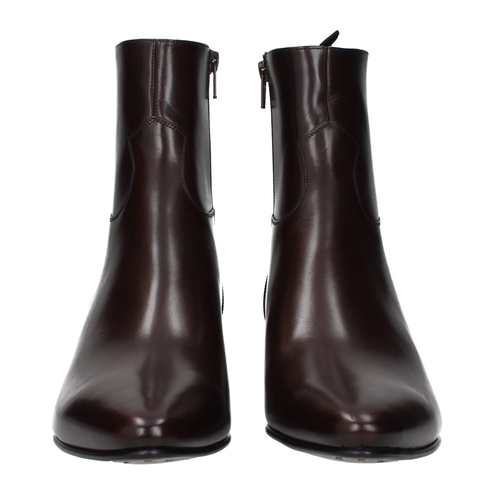 Red Leather Ankle Boots