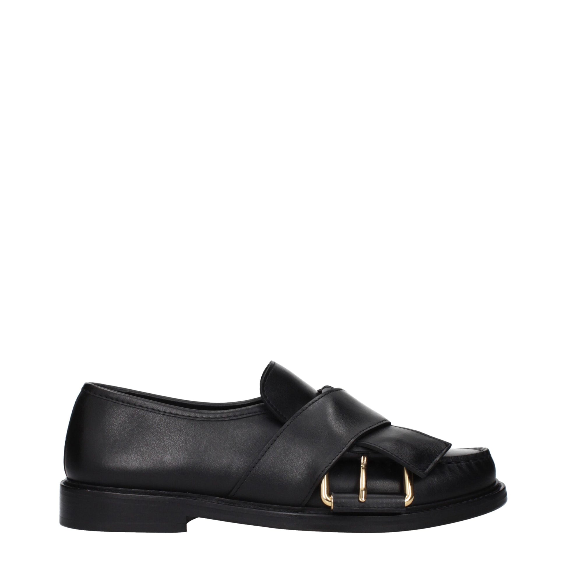 Black Leather Slip-On Loafers