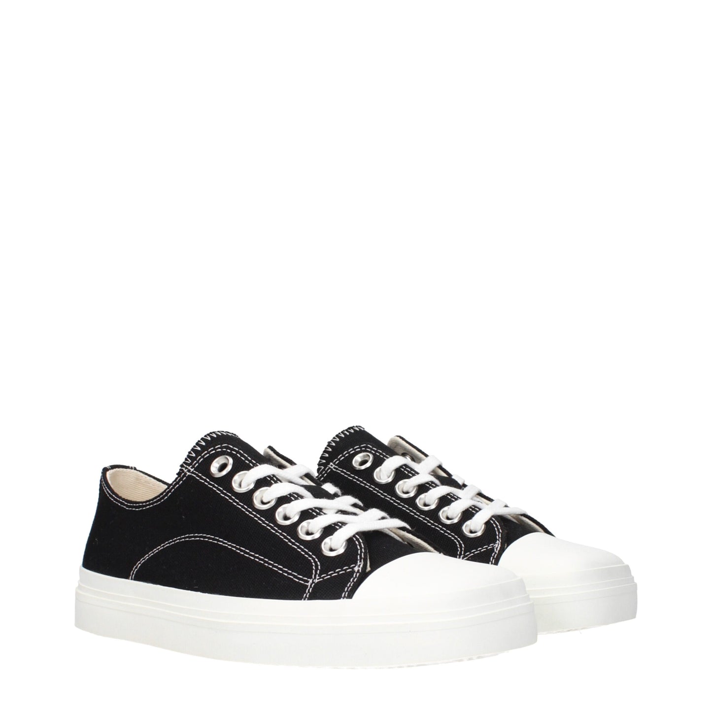 Black Fabric Low Top Sneakers