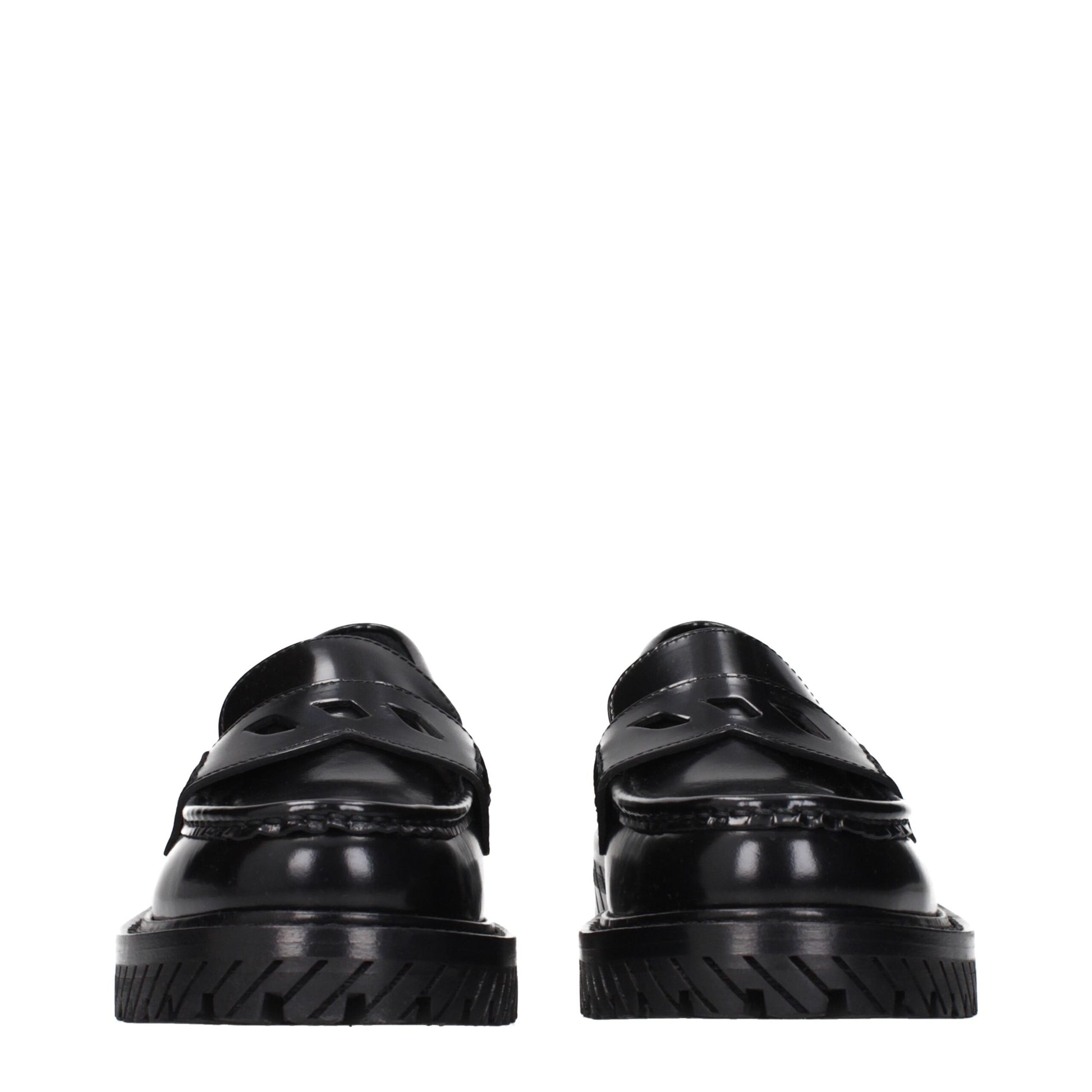Black Leather Slip-On Loafers