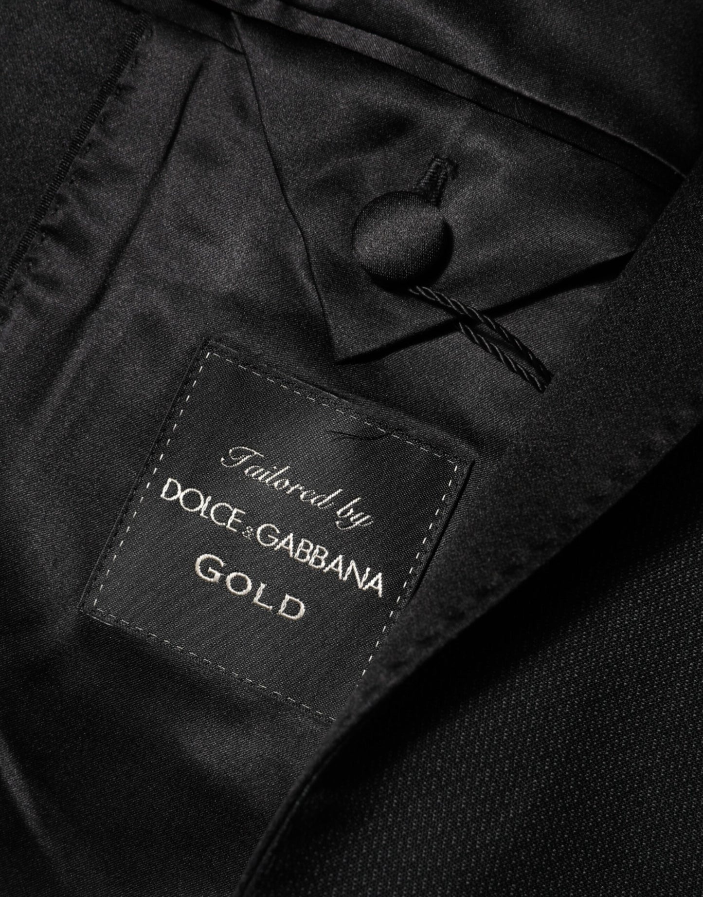 Black Wool GOLD 1 Button Suit Coat Blazer