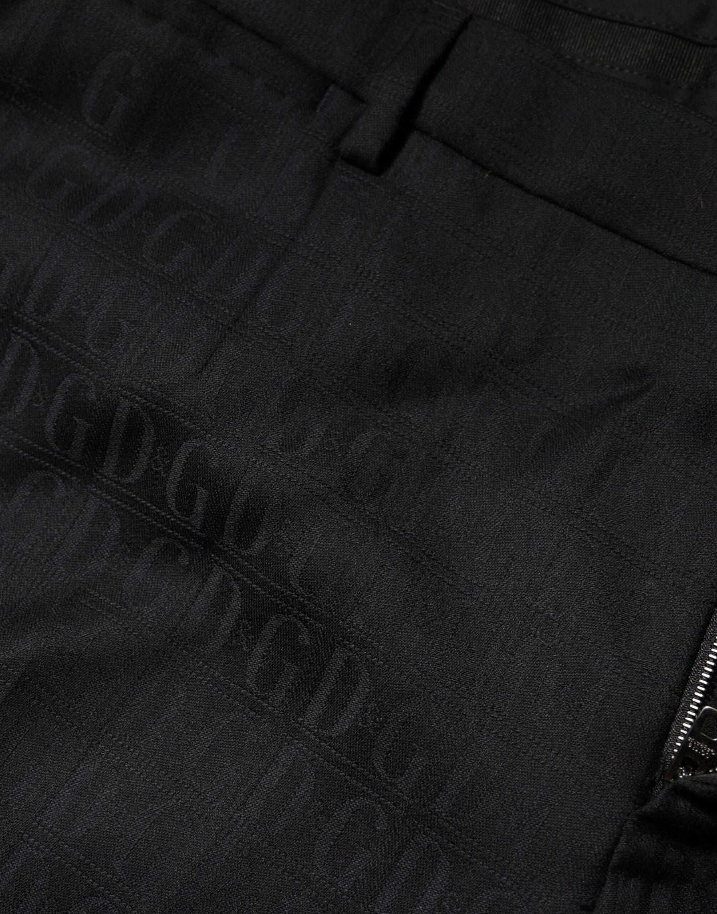 Black Wool Mid Waist Dress Men Trouser Pants