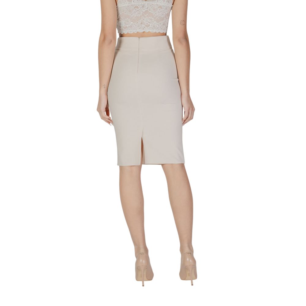 Beige Polyester Skirt