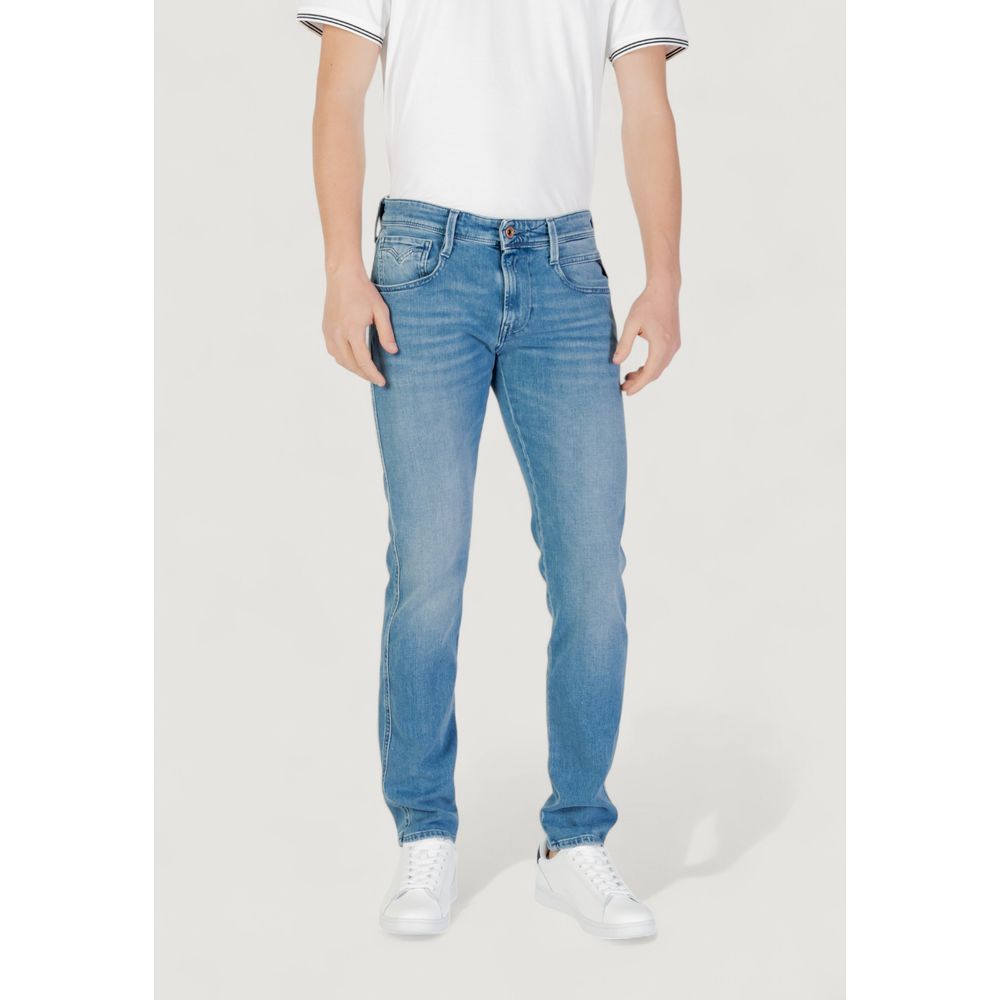 Blue Cotton Skinny Jeans