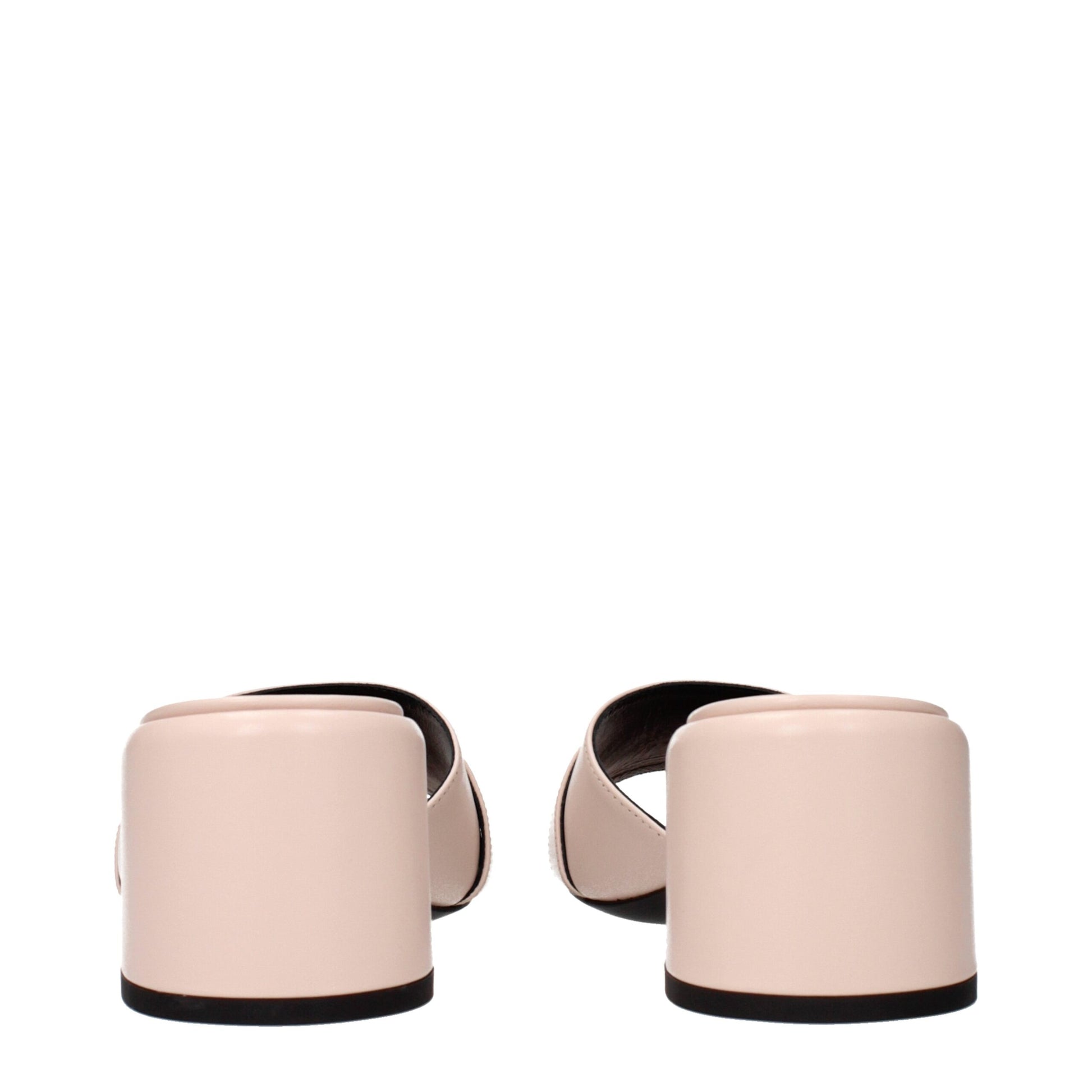 Pink Leather Platform Sandals