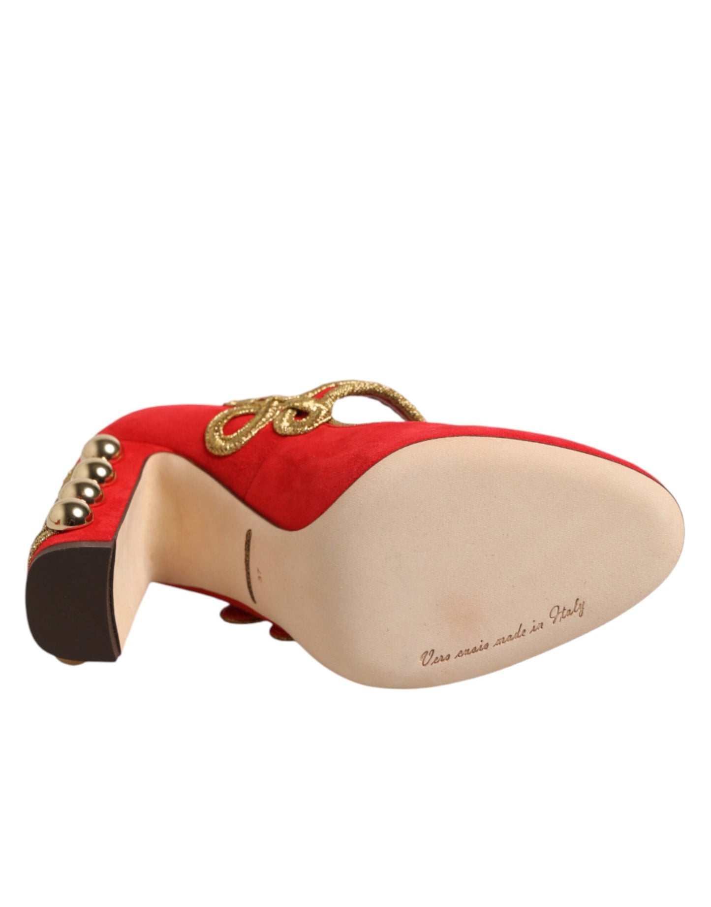 Red Embellished MARY JANES Pumps Shoes