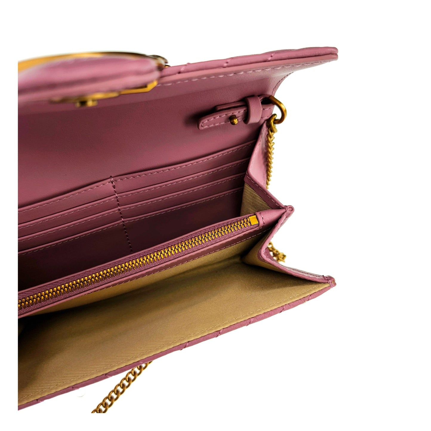 Pink Leather Clutch Bag