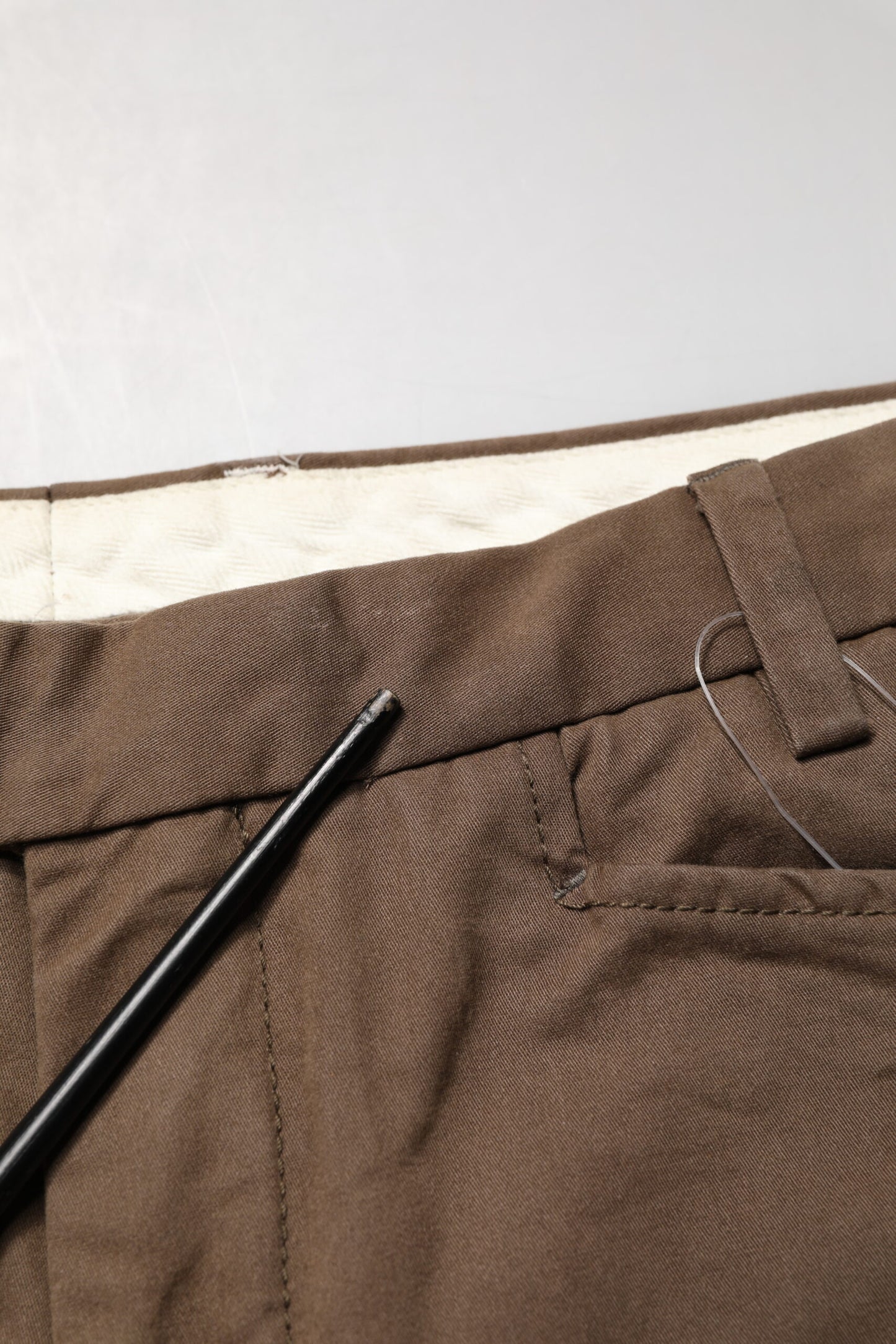Brown Straight Cut Mid Waist Chino Men Trouser Pants
