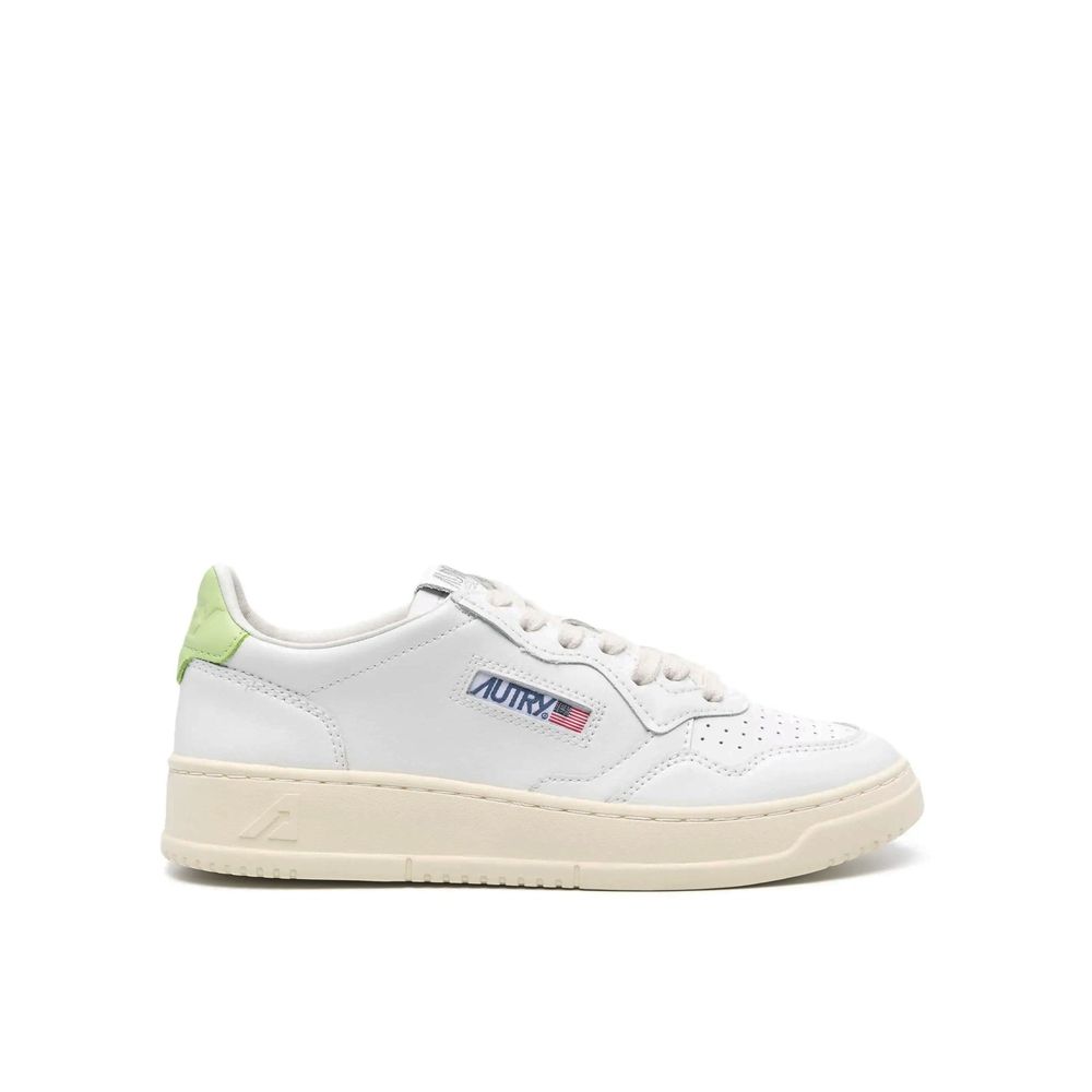 White Leather Low Top Sneakers