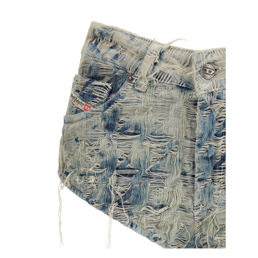 Blue Cotton Bermuda Shorts