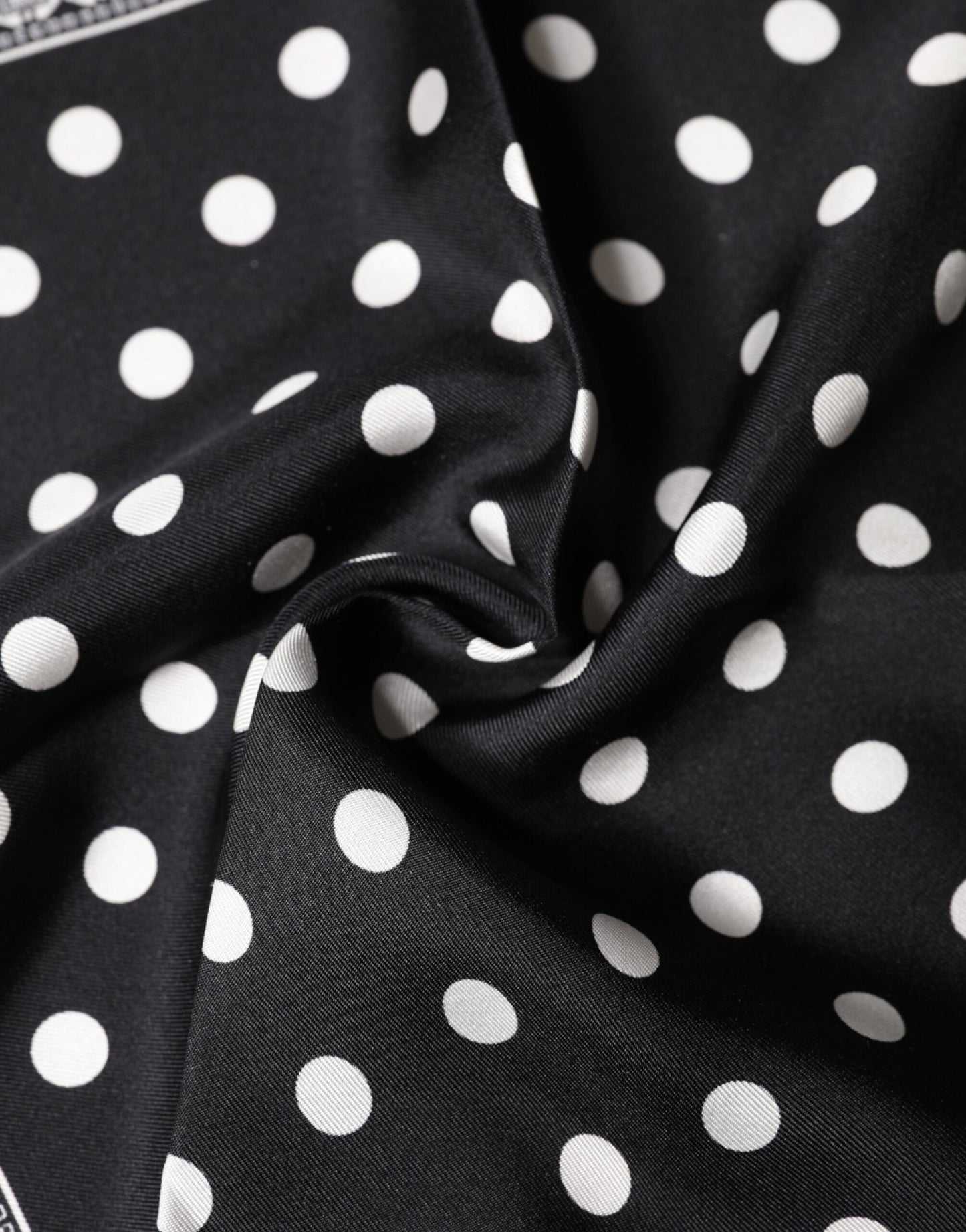 Black Polka Dot Square Handkerchief Scarf