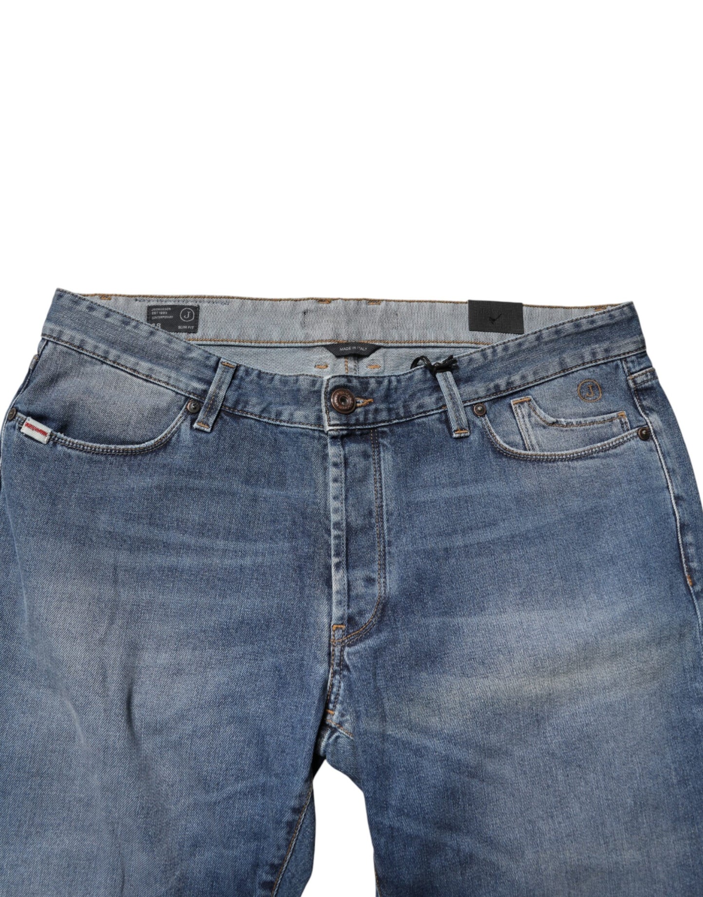 Blue Washed Mid Waist Straight Men Denim Trouser Jeans