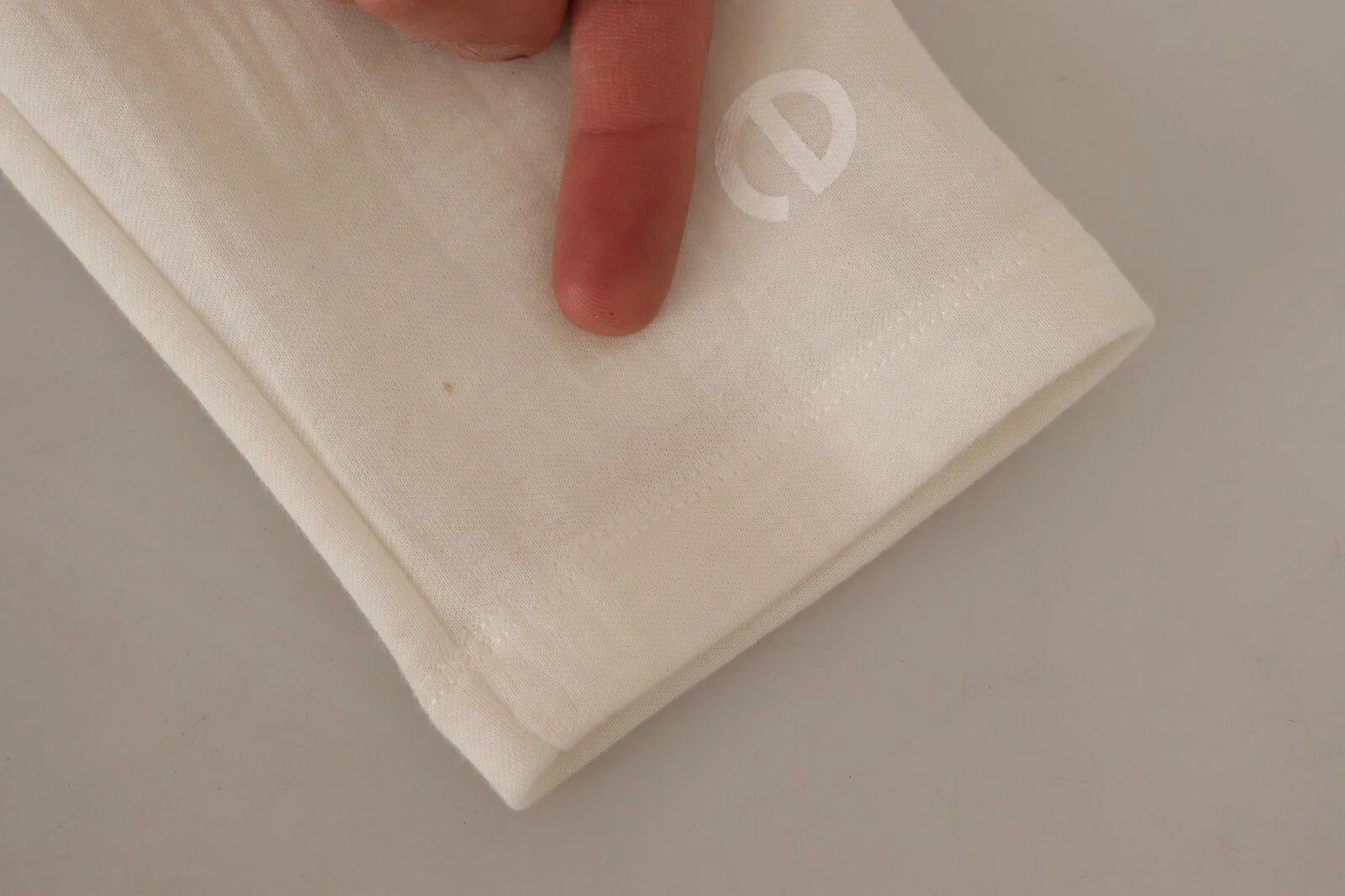 Beige Logo Long Sleeve Cropped Pullover Sweater