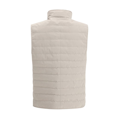 Beige Polyester Sleveless Jacket