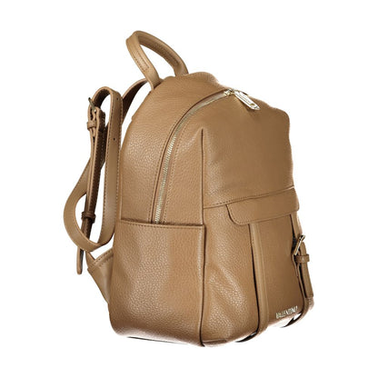 Brown Polyurethane Women's Backpack