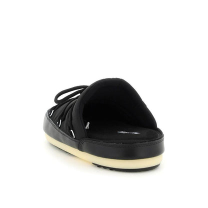 Black Nylon Mules