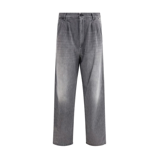 Gray Cotton Jeans Denim