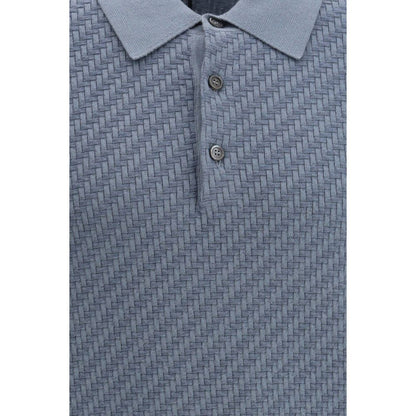 Blue Cotton Polo Shirt