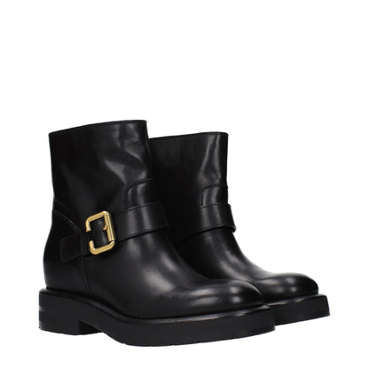 Black Leather Ankle Boots