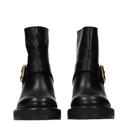 Black Leather Ankle Boots