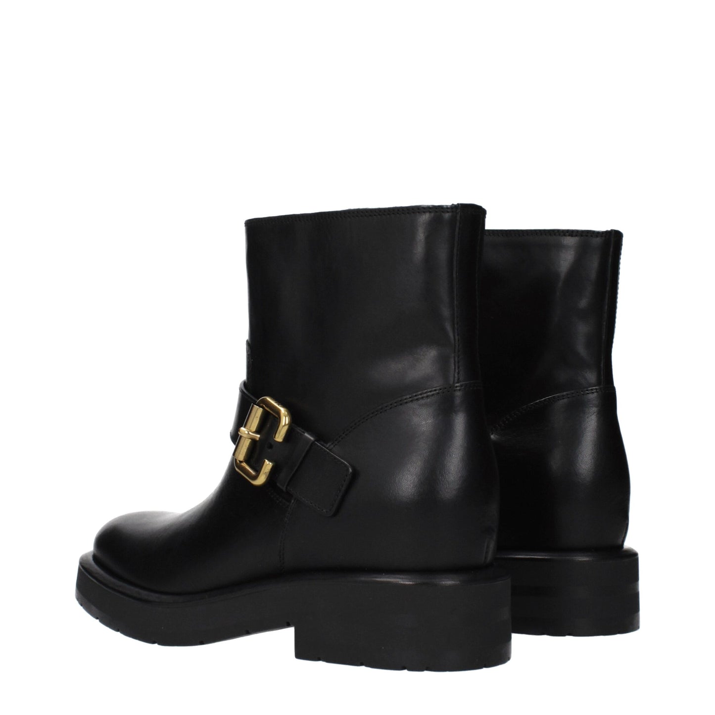 Black Leather Ankle Boots
