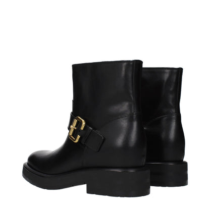 Black Leather Ankle Boots
