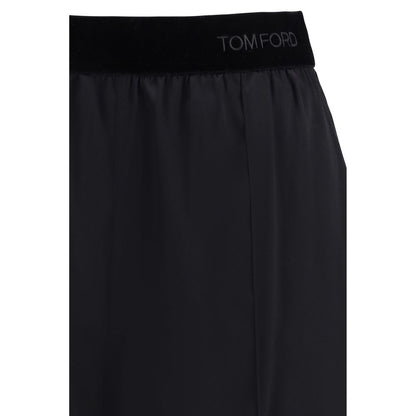 Black Silk Casual Pants