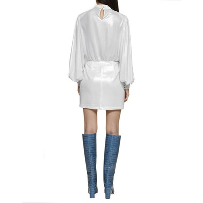 White Polyester Casual Dress