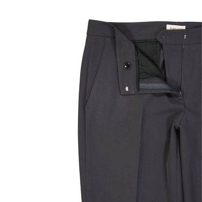 Gray Elastane Cropped Pants
