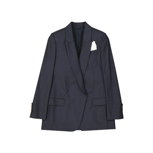 Blue Virgin Wool Coat