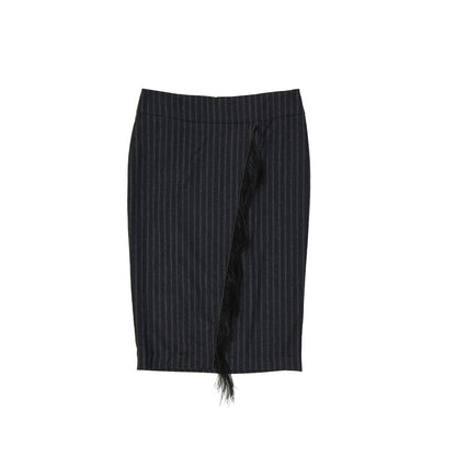 Gray Virgin Wool Long Skirt